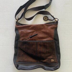 The Sak Crossbody Iris Brown Metallic Leather Shoulder Bag Purse Boho Classic